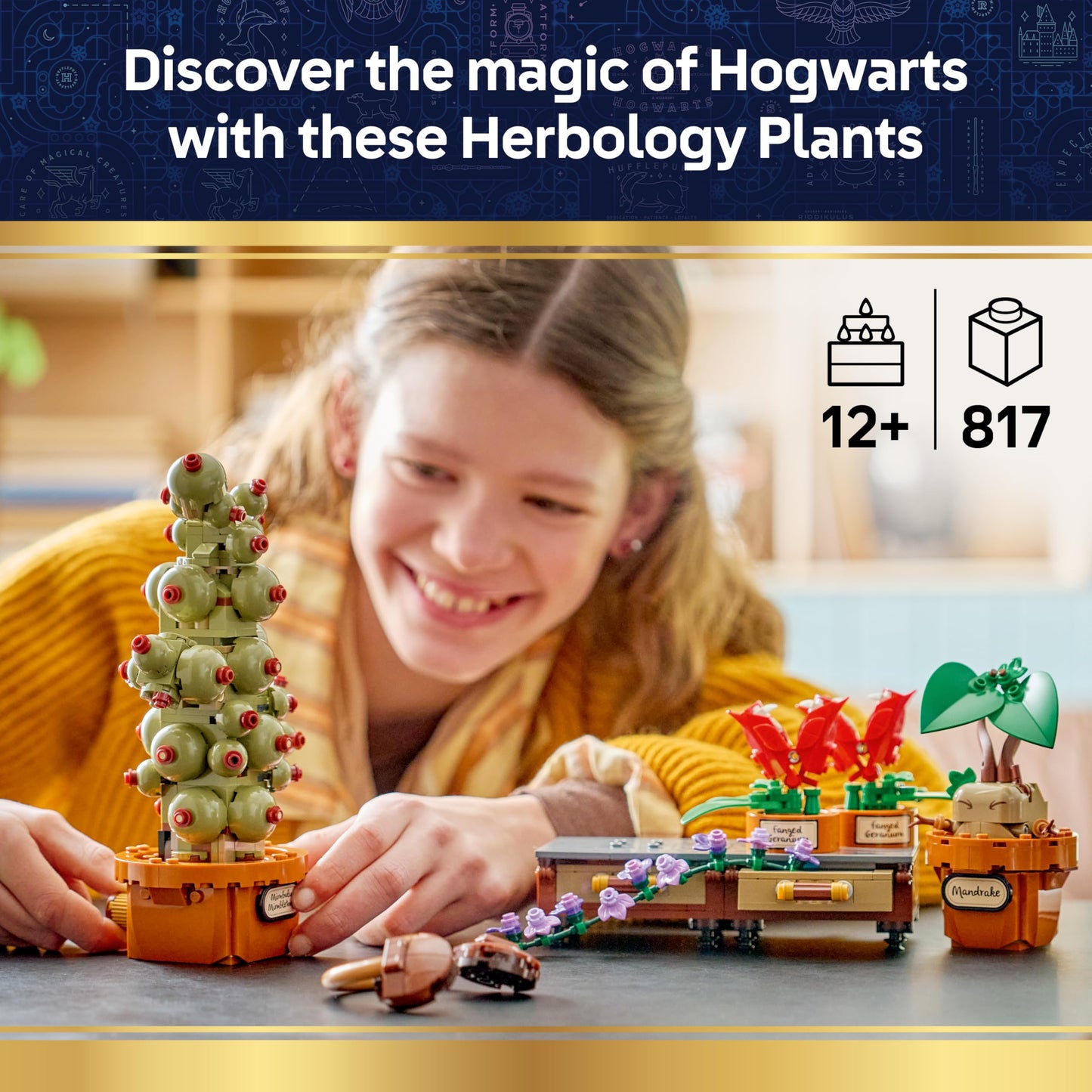 LEGO 76474 Harry Potter Hogwarts Herbology Plants - incl. Artificial Potted Plants w/Flowers