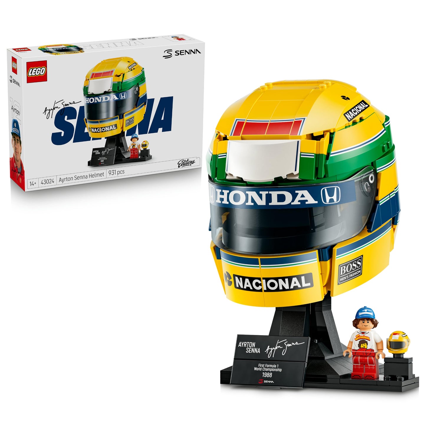 LEGO 43024 Editions Ayrton Senna Helmet - F1 Merchandise - with Collectible Minifigure