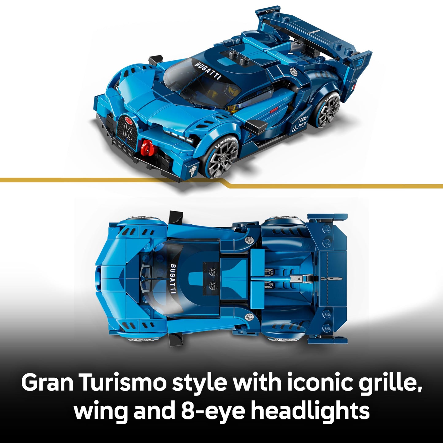 LEGO 77253 Speed Champions Bugatti Vision GT Hyper Sports Car - Model Kit w/a Collectible Driver Minifigure