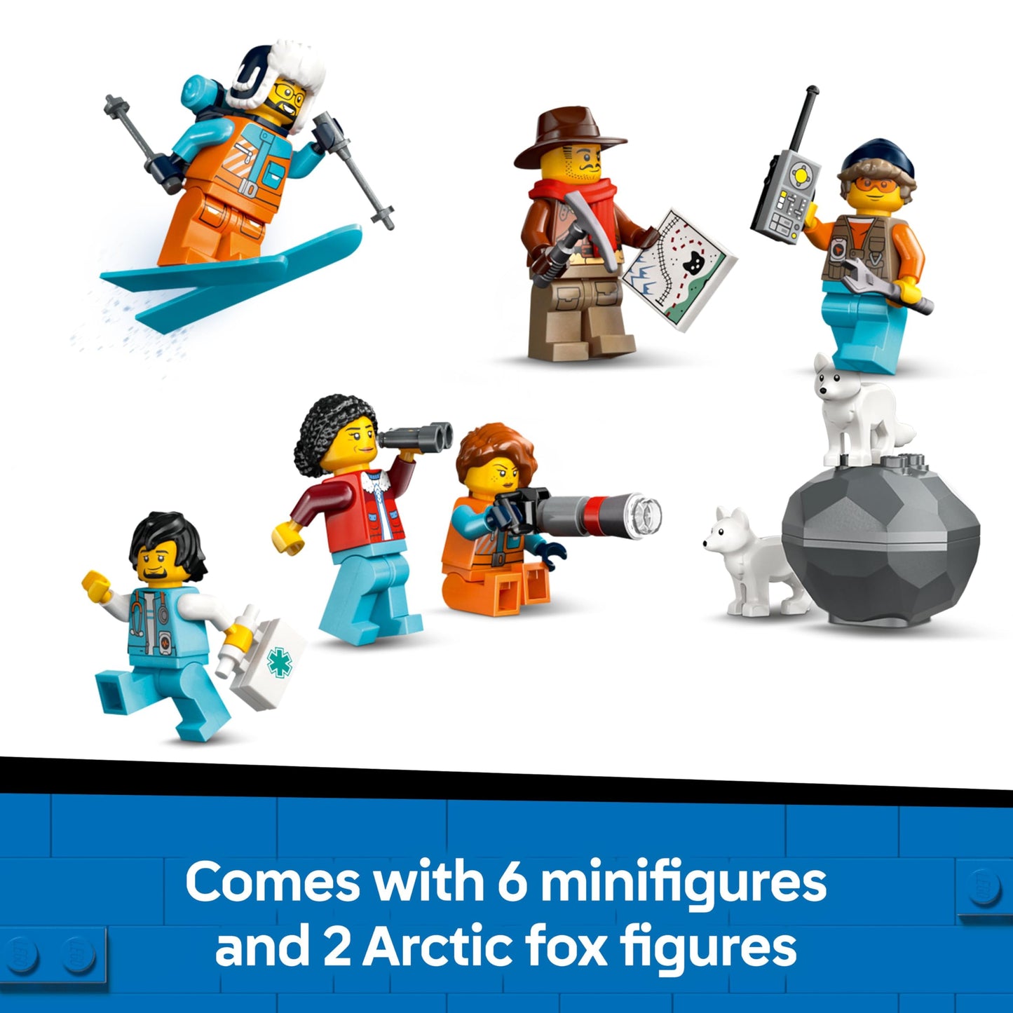 LEGO 60470 City Explorers’ Arctic Polar Express Train Set - incl. a Remote-Controlled Train Toy, Snowplough, 22 Track Pieces, 6 Minifigures & a Rockfall Function