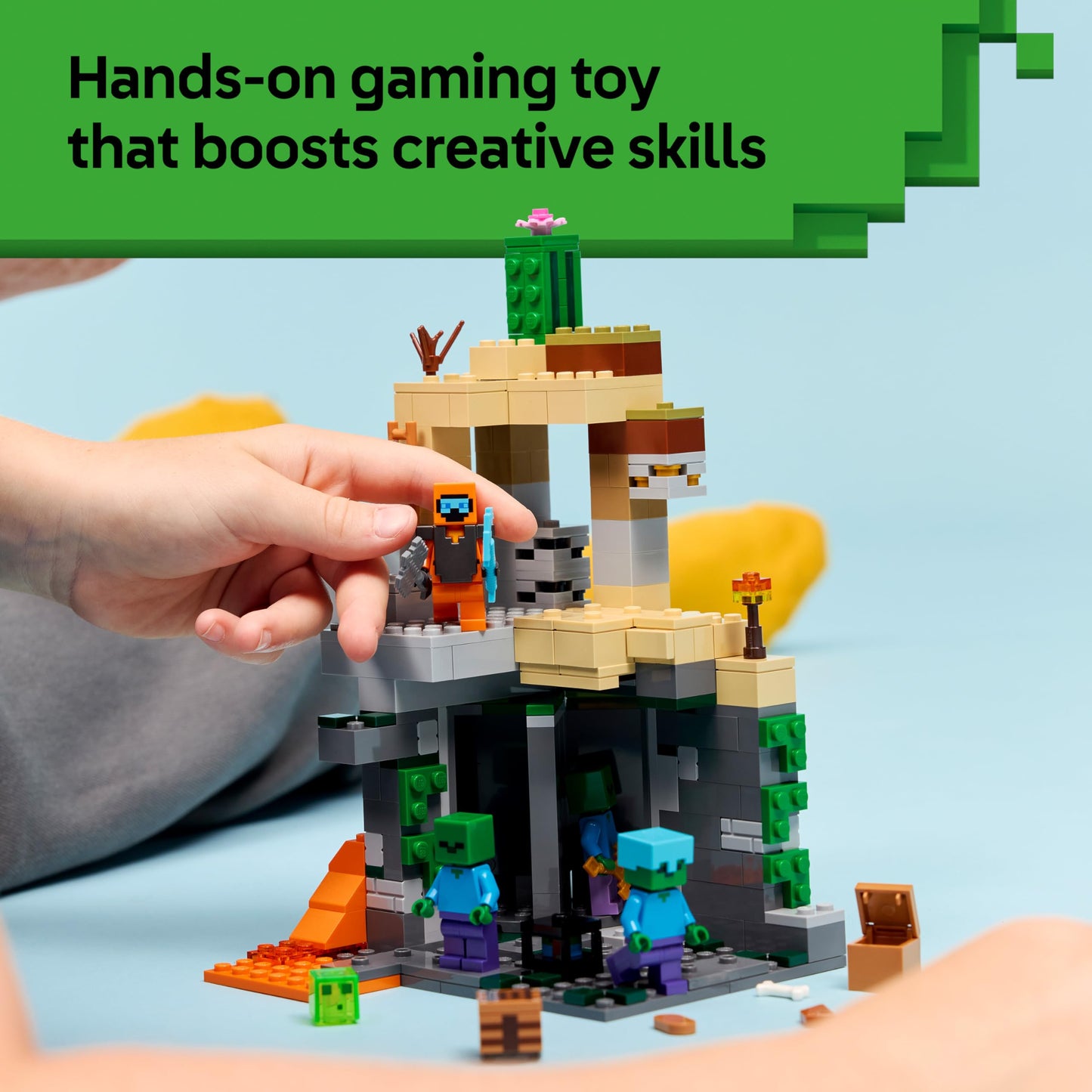 LEGO 21587 Minecraft Zombie Dungeon - with a Wanderer Minifigure, 3 Zombie Figures, a Slime & Crafting Table