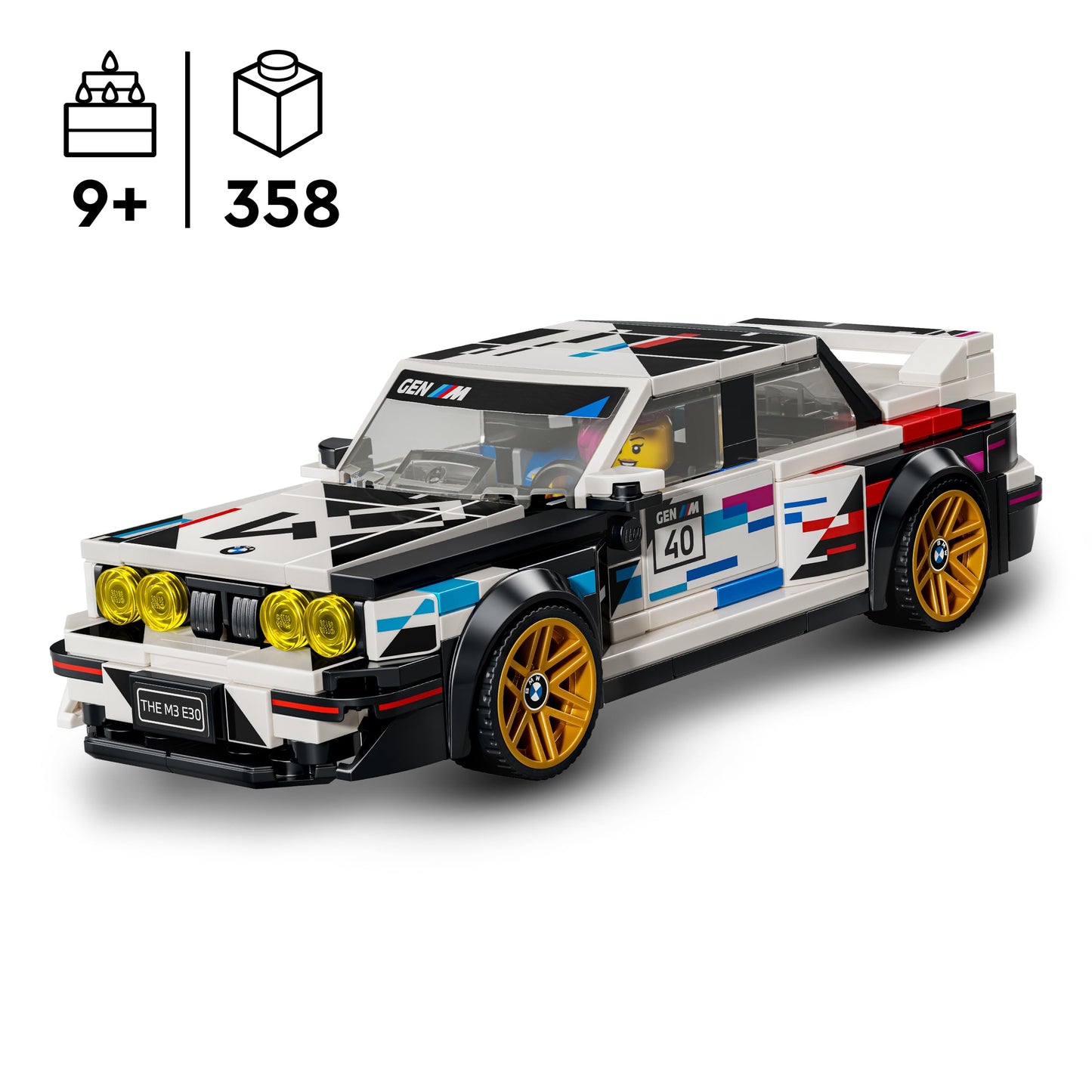 LEGO 77263 Speed Champions BMW M3 (E30) - Model Kit with Collectible Driver Minifigure