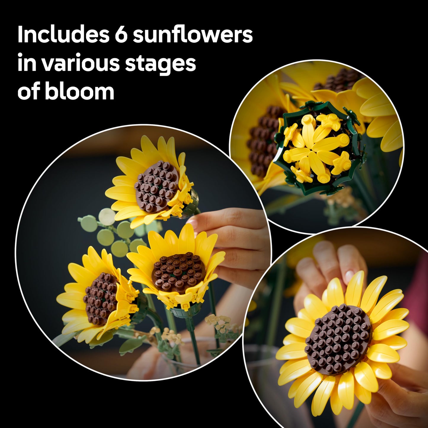 LEGO 11502 Botanicals Sunflower Bouquet - Artificial Flowers Set for Adults - Faux Sunflowers & Eucalyptus Stems