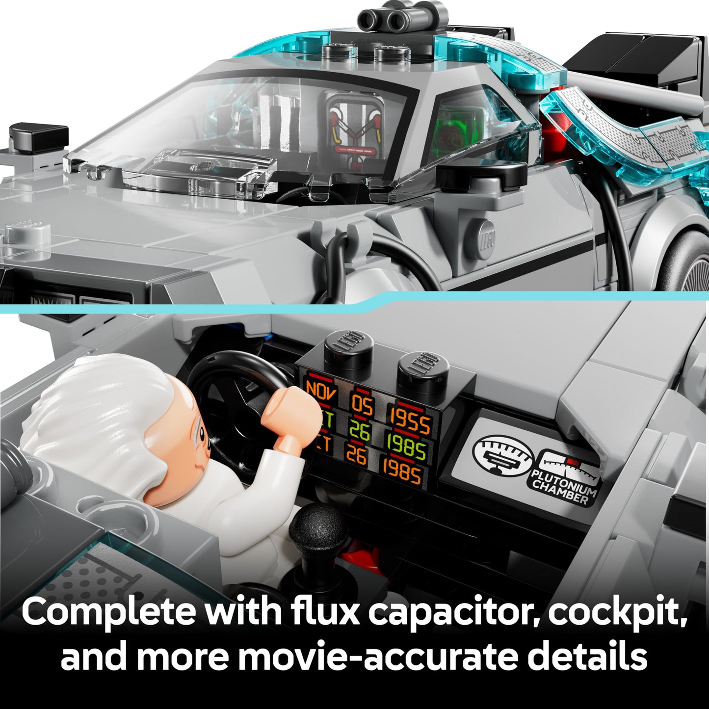 LEGO 77256 Speed Champions Time Machine from Back to the Future Car with Doc Brown & Marty McFly Minifigures