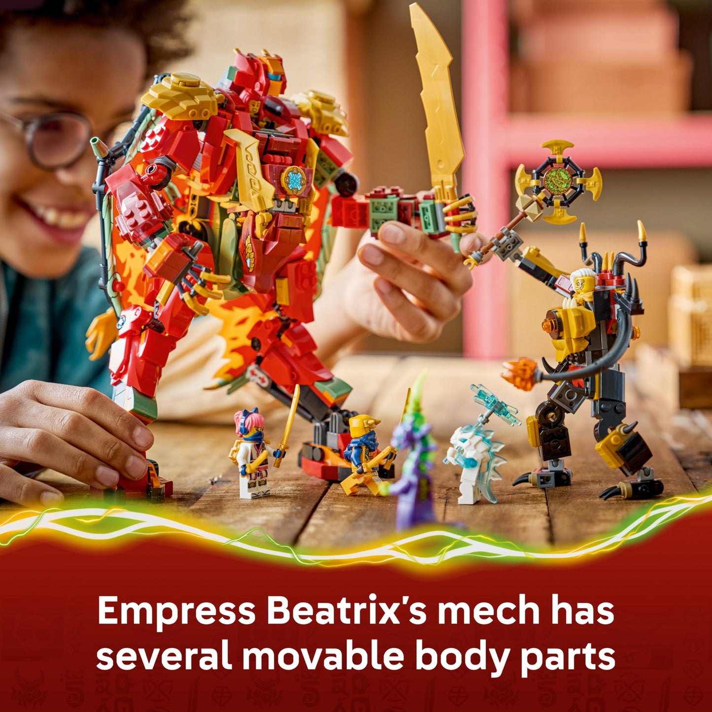 LEGO 71868 Ninjago Wyldfyre's Transforming Dragon Mech Toy - 2in1 Ninja Action Figure w/Empress Beatrix Mech & 6 Minifigures