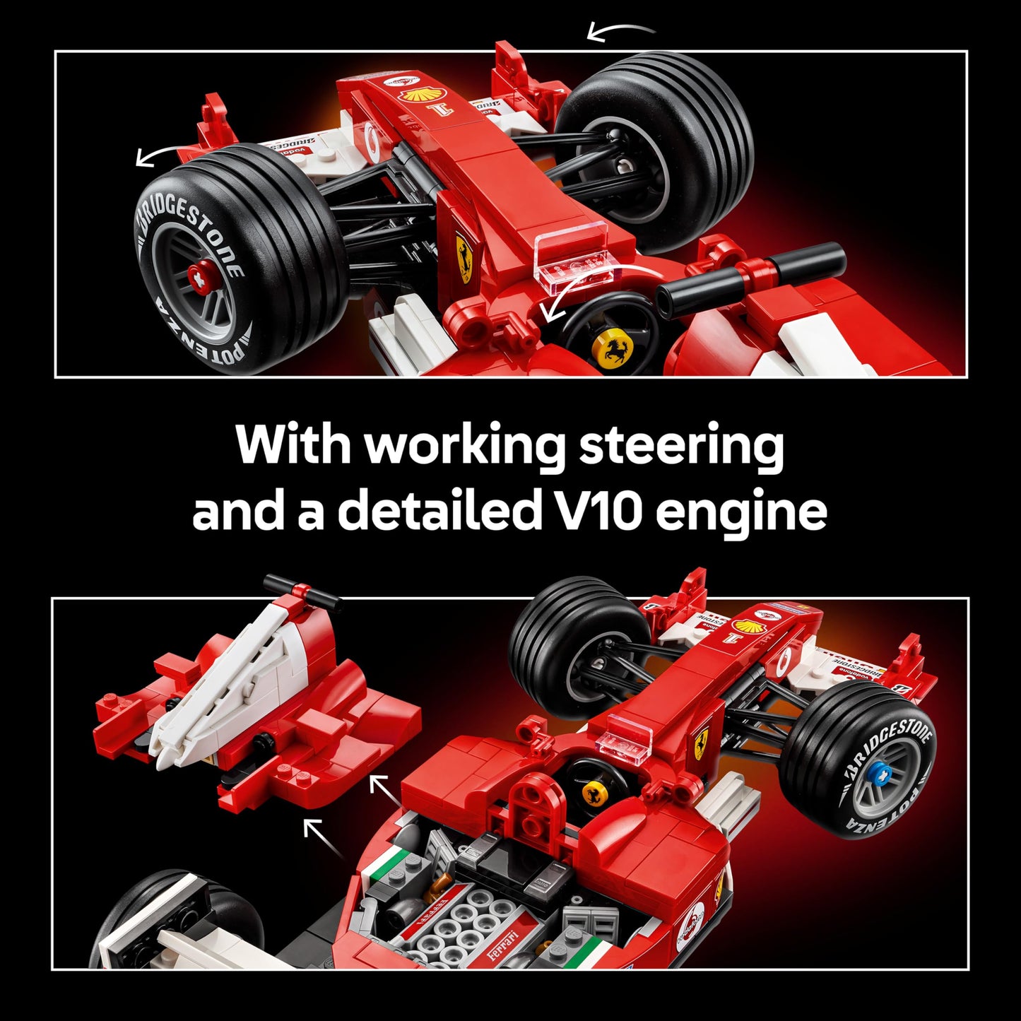 LEGO 11375 Icons Ferrari F2004 & Michael Schumacher - F1 Car Model Kit for Adults - Display Set w/ V10 Engine & Collectible Driver Minifigure
