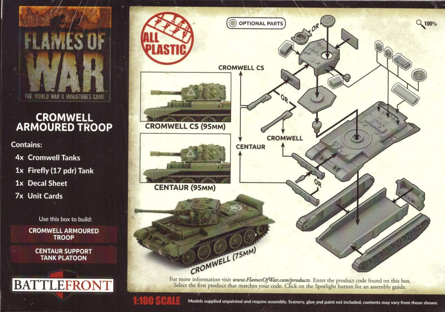 Flames of War - British Cromwell Armoured Troop (Plastic) - BBX57