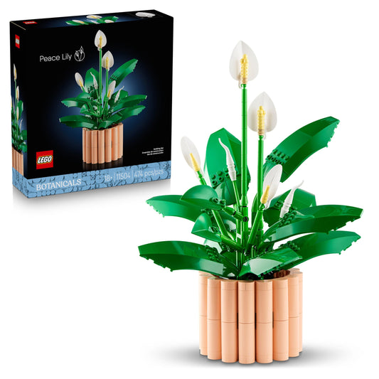 LEGO 11504 Botanicals Peace Lily - Artificial Potted Plants Set for Adults - including Faux White Flowers & Buds