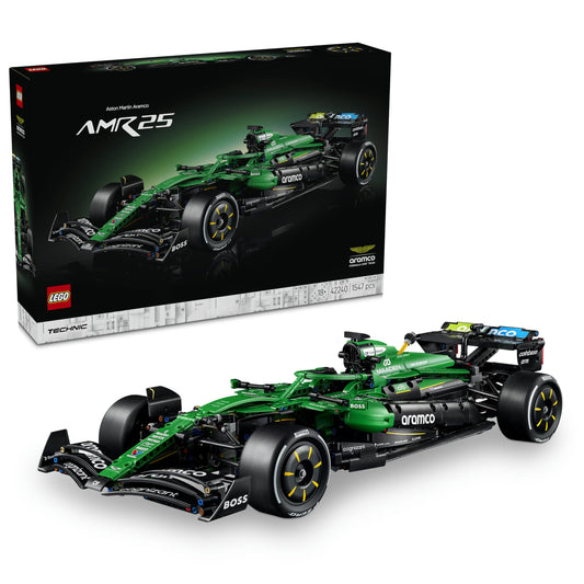 LEGO 42240 Technic Aston Martin Aramco AMR25 F1 Car Model Kit for Adults - Collectible Formula 1 Set with V6 Engine, DRS & Push-Rod Suspension