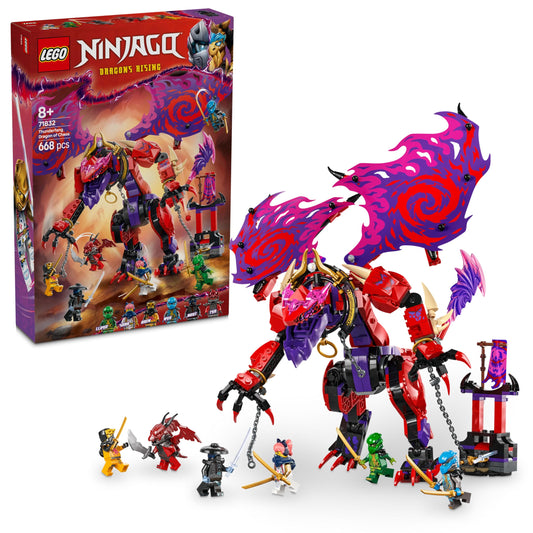 LEGO 71832 NINJAGO Thunderfang Dragon of Chaos Toy with 6 Ninja Warriors Minifigures