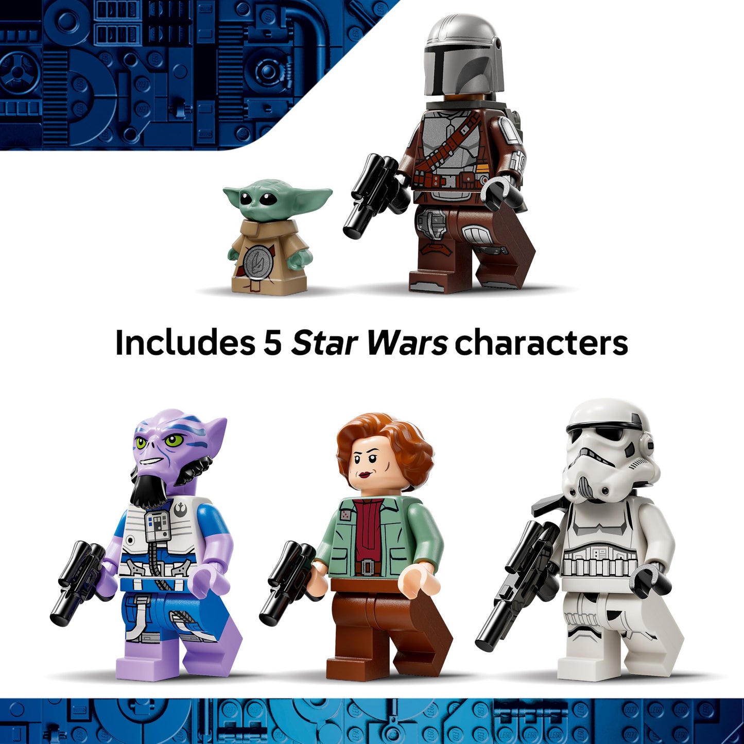 LEGO 75447 Star Wars 75447 The Razor Crest Starship Toy - The Mandalorian and Grogu with 4 Minifigures & Grogu Figure