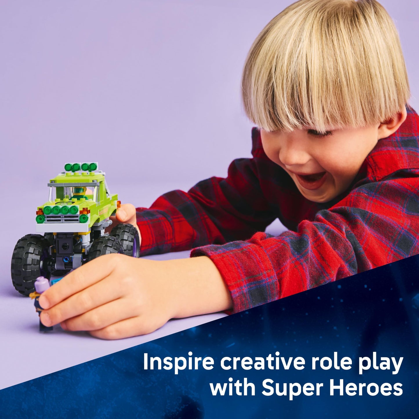 LEGO 76312 Marvel The Hulk Truck vs. Thanos with a Monster Truck plus 2 Minifigures & Accessories incl. an Infinity Gauntlet