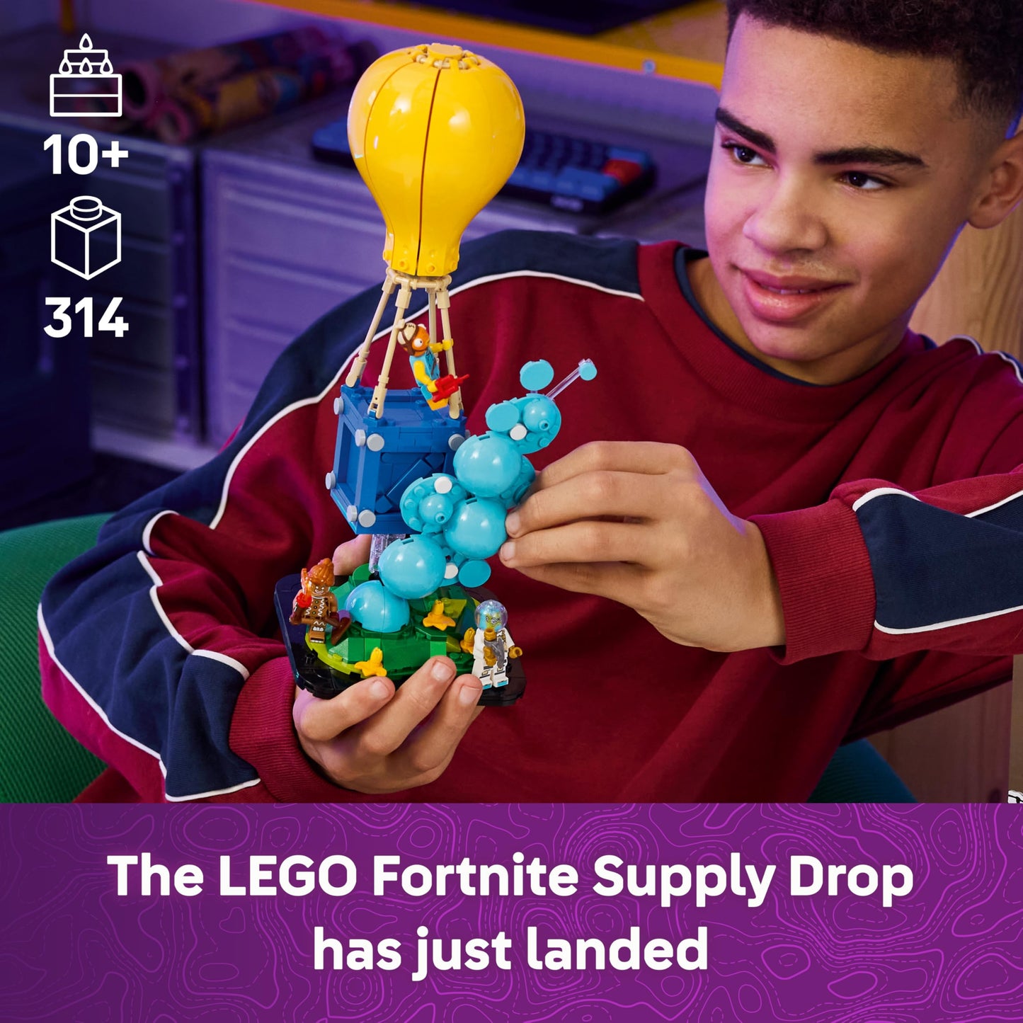 LEGO 77080 Fortnite Supply Drop Toy - Fishstick, Leviathan & Ginger Gunner Minifigures plus Accessories incl. Slurp Juice