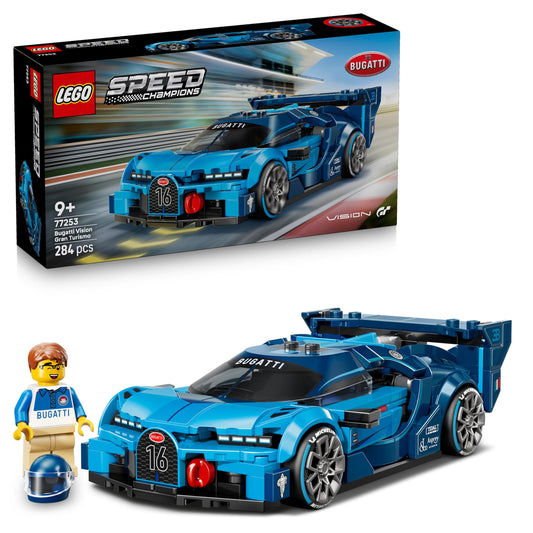 LEGO 77253 Speed Champions Bugatti Vision GT Hyper Sports Car - Model Kit w/a Collectible Driver Minifigure