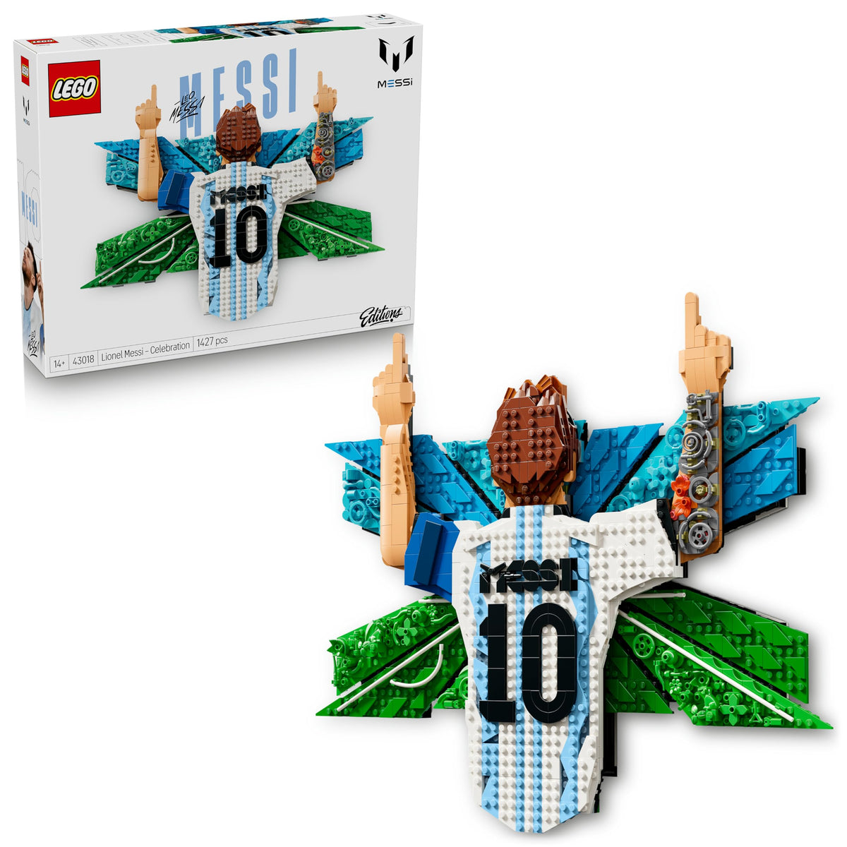 LEGO 43018 Editions Lionel Messi – Celebration - 3D DIY Wall Art Set for Kids' Bedroom Decor