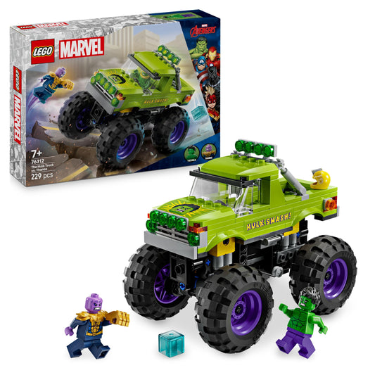 LEGO 76312 Marvel The Hulk Truck vs. Thanos with a Monster Truck plus 2 Minifigures & Accessories incl. an Infinity Gauntlet