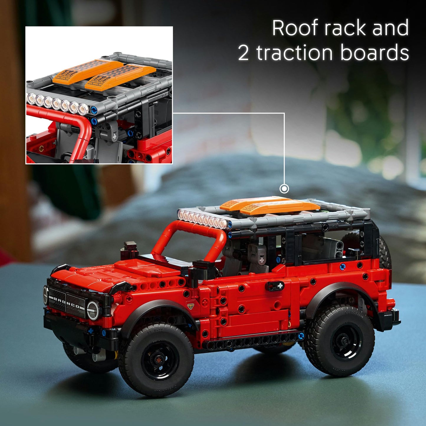 LEGO 42213 Technic Ford Bronco SUV Off Road Car Toy - Model Kit with Opening Doors, V6 Engine, Suspension & Steering