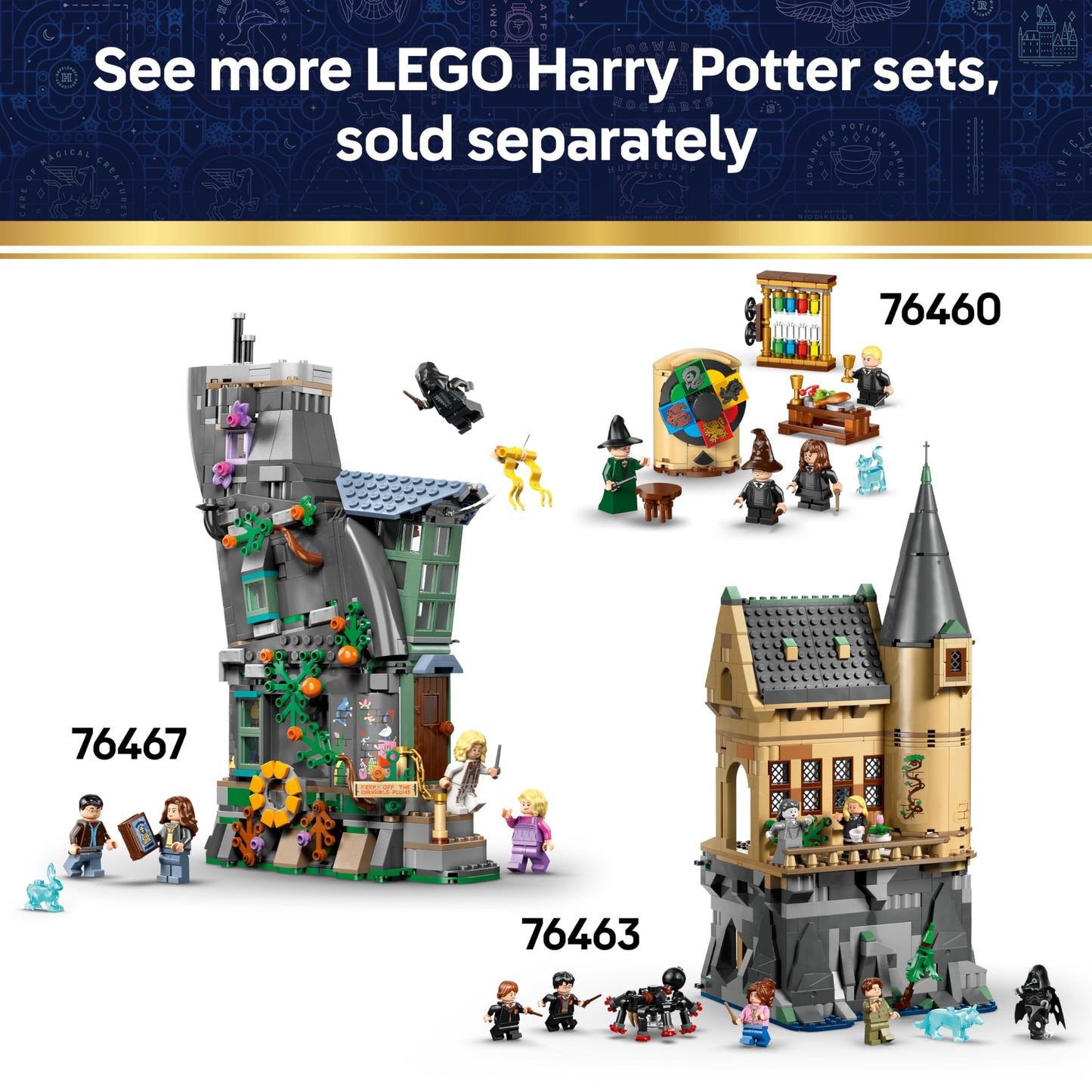 LEGO 76464 Harry Potter Cauldron : Secret Potions Classroom with Collectible Patronus & Hermione & Snape Minifigures