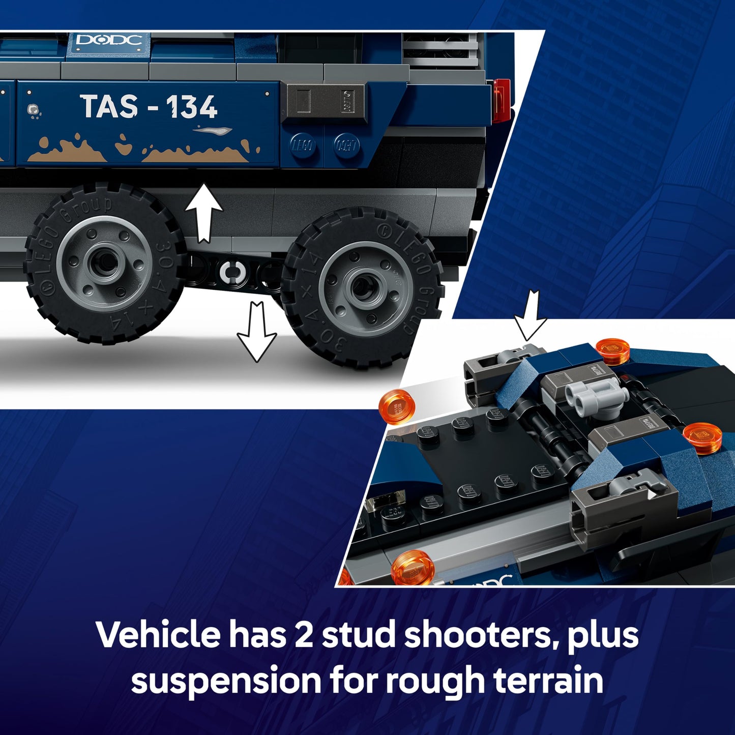 LEGO 76349 Marvel Spider-Man Prison Transport Chase with Armoured Car & 4 Minifigures incl. Tombstone & Tarantula