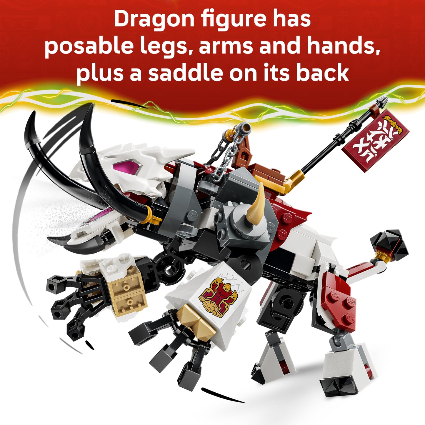 LEGO 71863 NINJAGO Zilvar and Grimtak the Dragon Beast - Ninja Toy w/Action Figure, 3 Minifigures incl. Kai & Nya