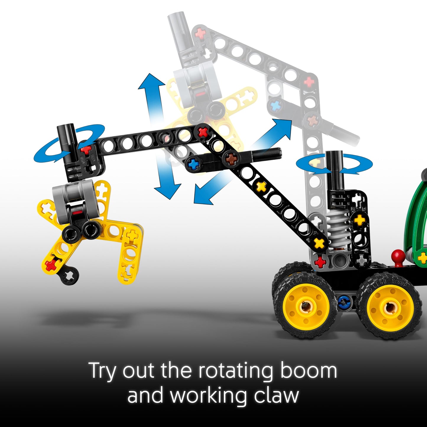 LEGO 42218 Technic John Deere 1470H Wheeled Harvester - Construction Vehicle Toy - STEM Model Kit w/a Rotating Boom & Working Claw
