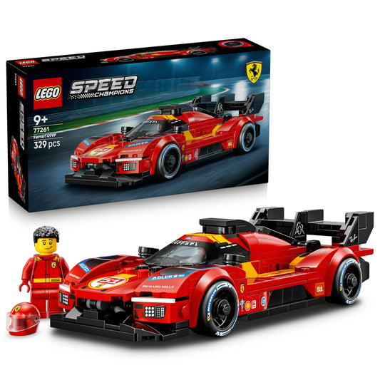 LEGO 77261 Speed Champions Ferrari 499P Race Car Toy - STEM Model Kit w/Collectible Driver Minifigure