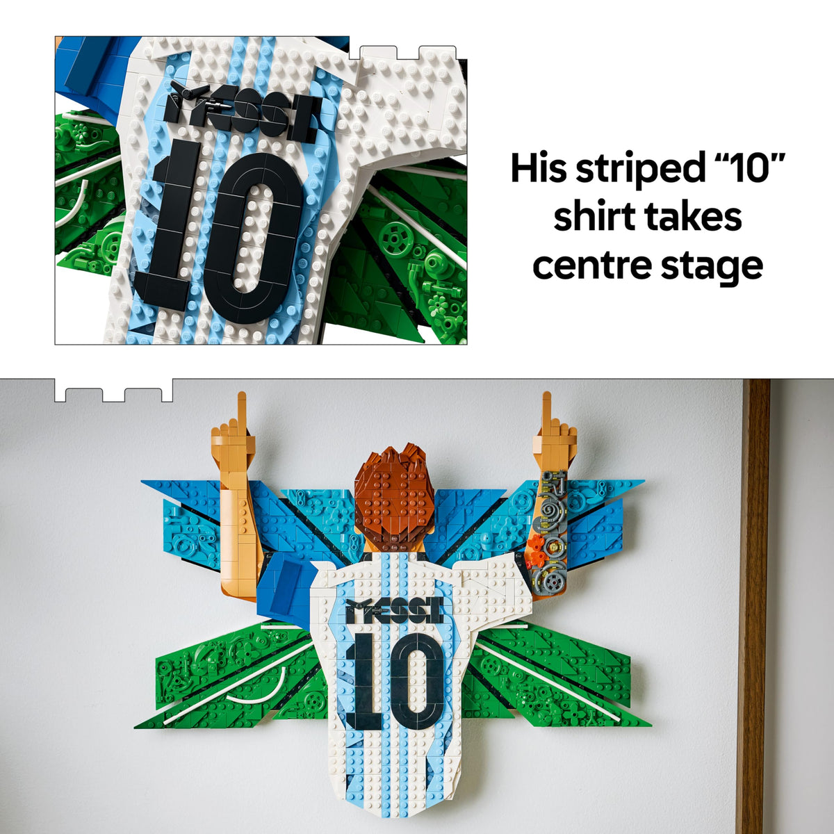 LEGO 43018 Editions Lionel Messi – Celebration - 3D DIY Wall Art Set for Kids' Bedroom Decor