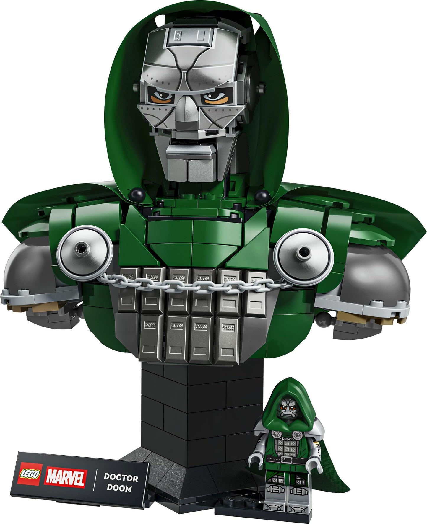 LEGO 76345 Marvel Doctor Doom Bust - Display Model Kit for Adults incl. Collectible Minifigure & Nameplate