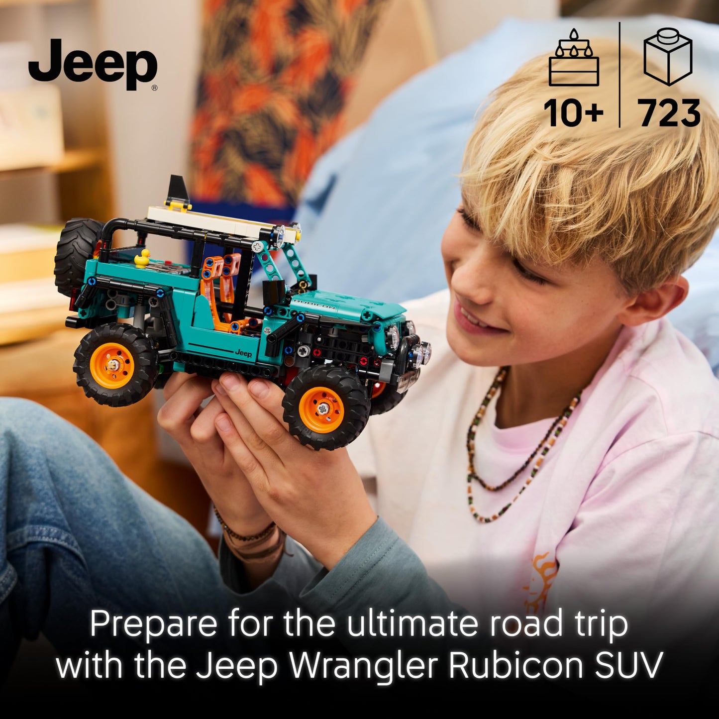 LEGO 42227 Technic Jeep Wrangler Rubicon SUV Car Toy - Off-Road Vehicle Model Kit with V6 Engine, Steering & Suspension