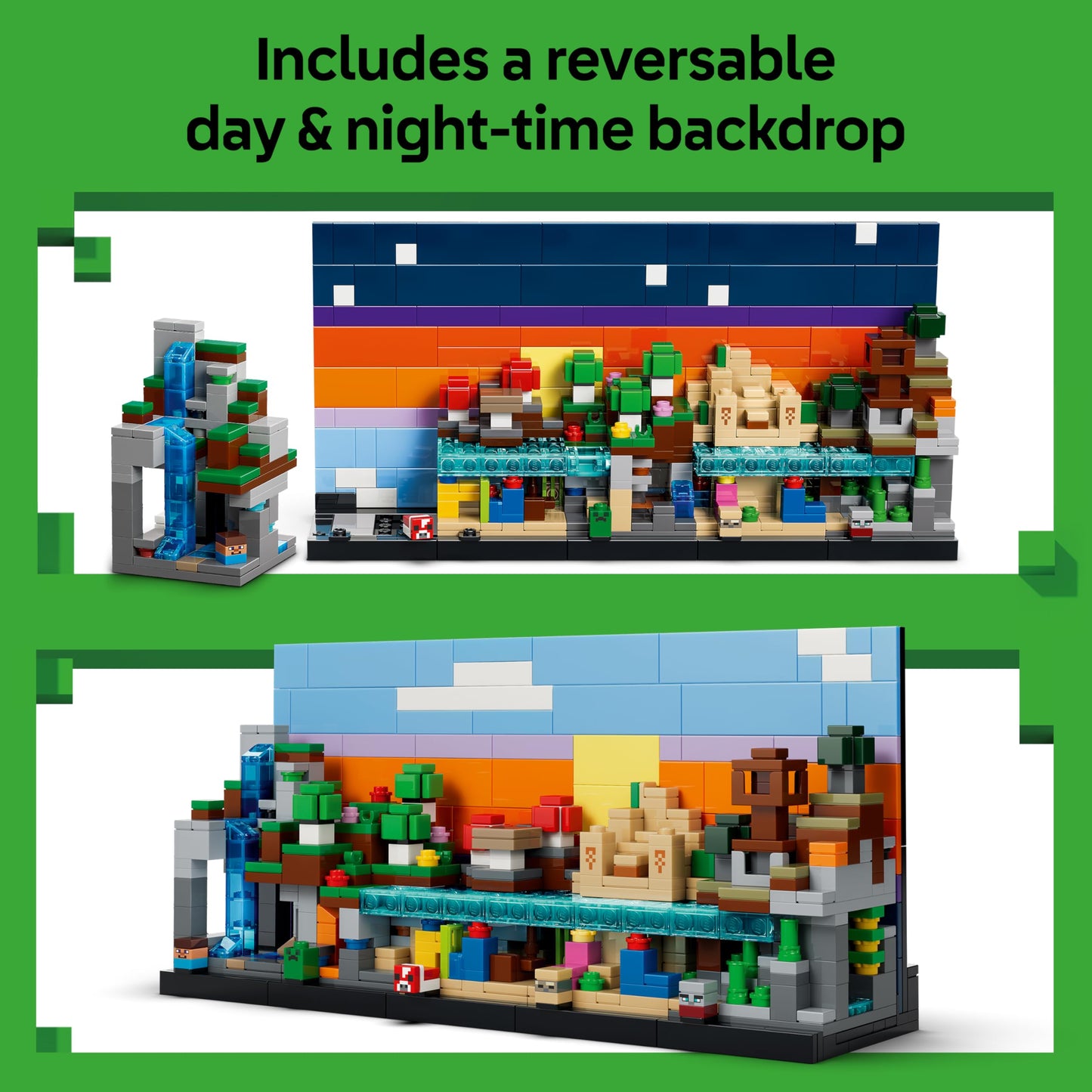LEGO 21589 Minecraft Mini Biomes Toy - 3D Puzzle w/ 5 Microfigures