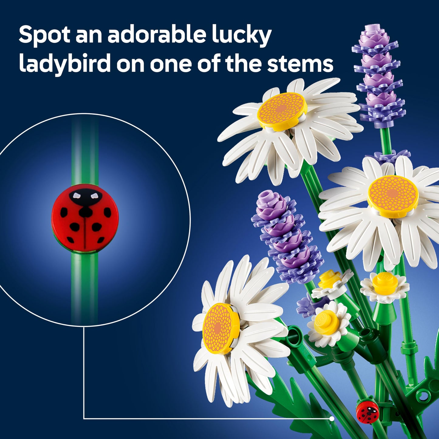 LEGO 11508 Botanicals Daisies - Artificial Flower Bouquet with Faux Daisies & Lavender