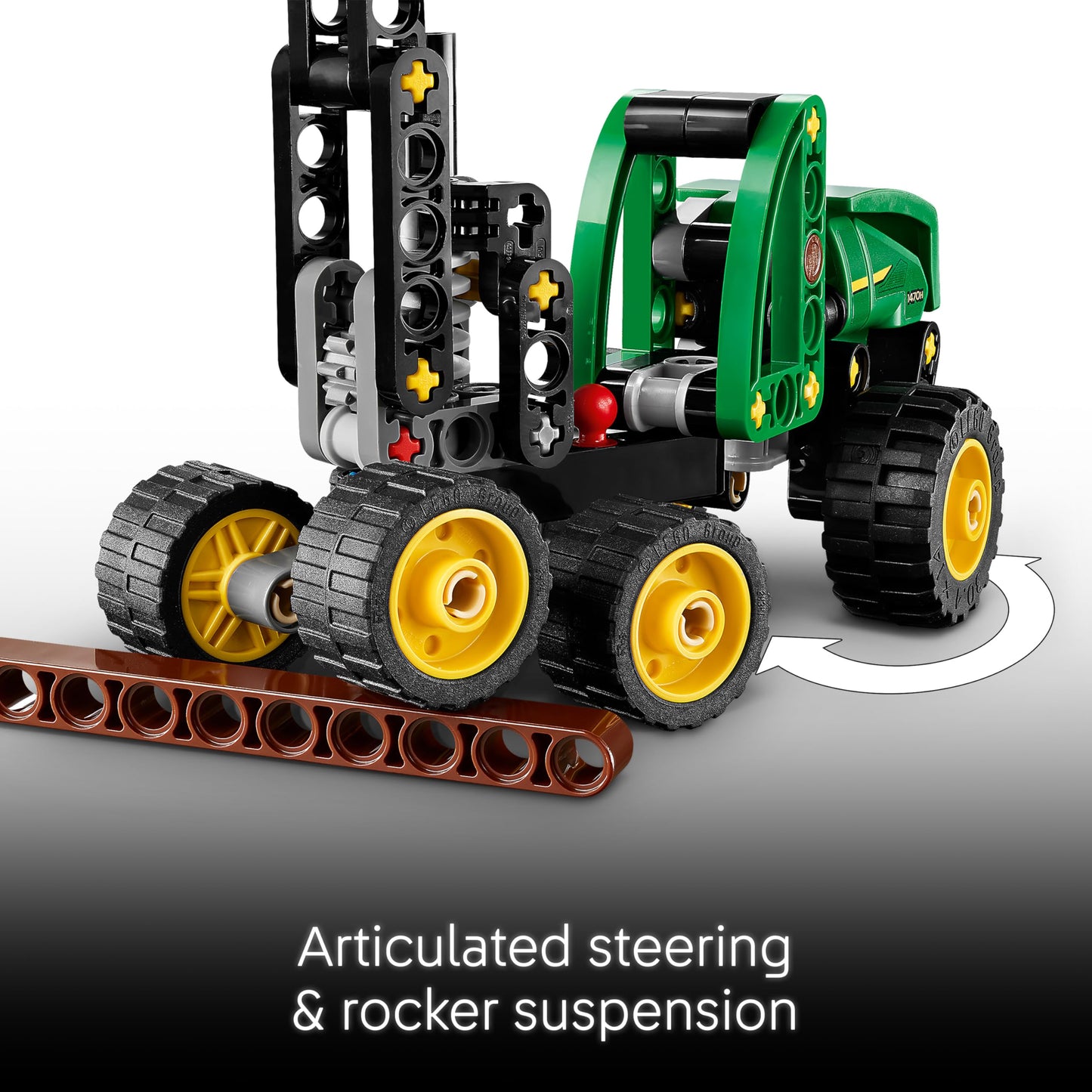 LEGO 42218 Technic John Deere 1470H Wheeled Harvester - Construction Vehicle Toy - STEM Model Kit w/a Rotating Boom & Working Claw