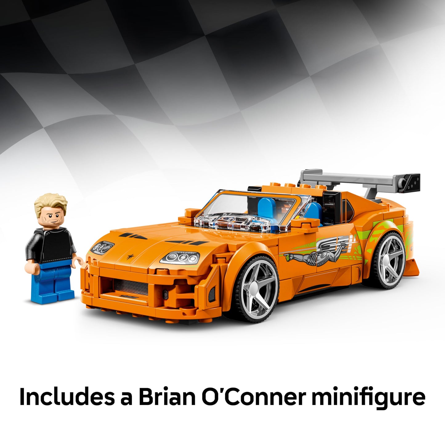 LEGO 77260 Speed Champions The Fast and The Furious Toyota Supra MK4 Car Toy - Model Kit w/Bryan O'Conner Minifigure - STEM Gift for 10+