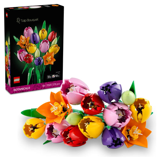 LEGO 11501 Botanicals Tulip Bouquet - Artificial Flowers Building Set for Adults - including 14 Faux Tulips in 5 Colours