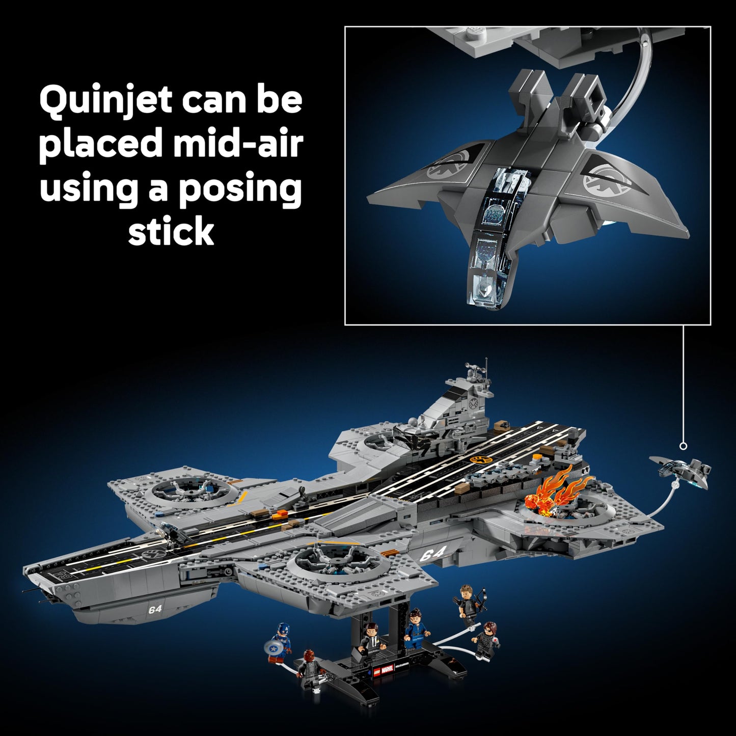 LEGO 76354 Marvel S.H.I.E.L.D. Helicarrier - Aircraft Carrier Model Kit for Adults - 6 Minifigures incl. Captain America & Nick Fury