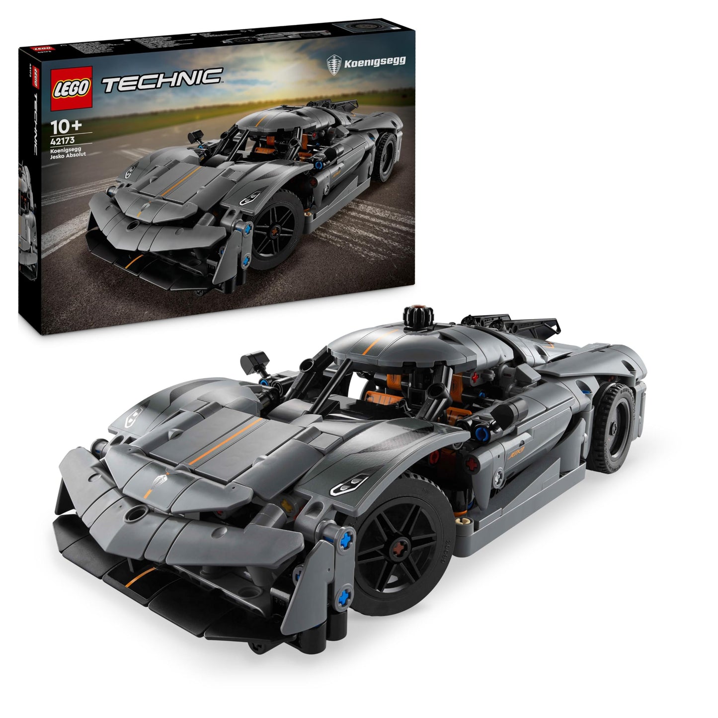 LEGO 42173 Technic Koenigsegg Jesko Absolut Grey Hypercar, Race Car Building Toy Set for Boys, Girls & Kids Aged 10 Plus, Buildable Vehicle Model Kit