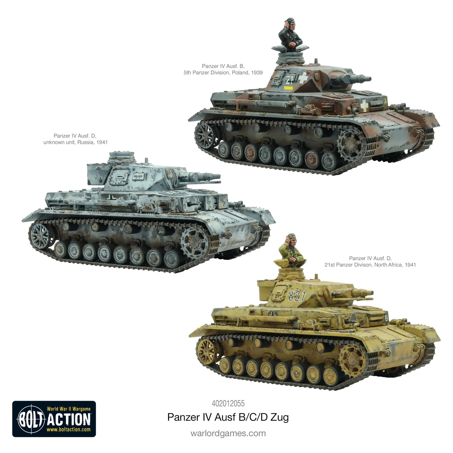 Bolt Action - German Panzer IV AUSF B/C/D Zug - 28mm Scale - Warlord Games