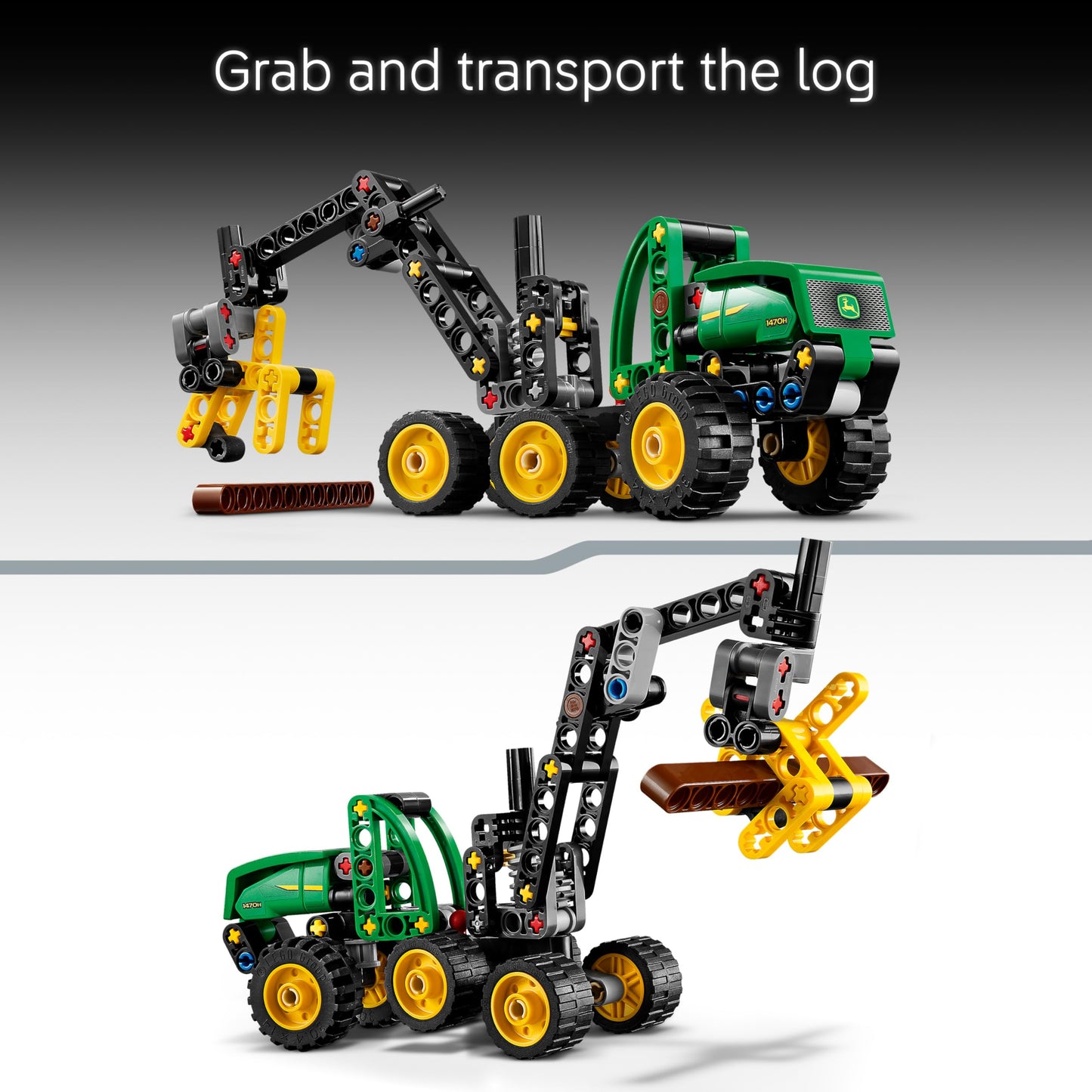 LEGO 42218 Technic John Deere 1470H Wheeled Harvester - Construction Vehicle Toy - STEM Model Kit w/a Rotating Boom & Working Claw