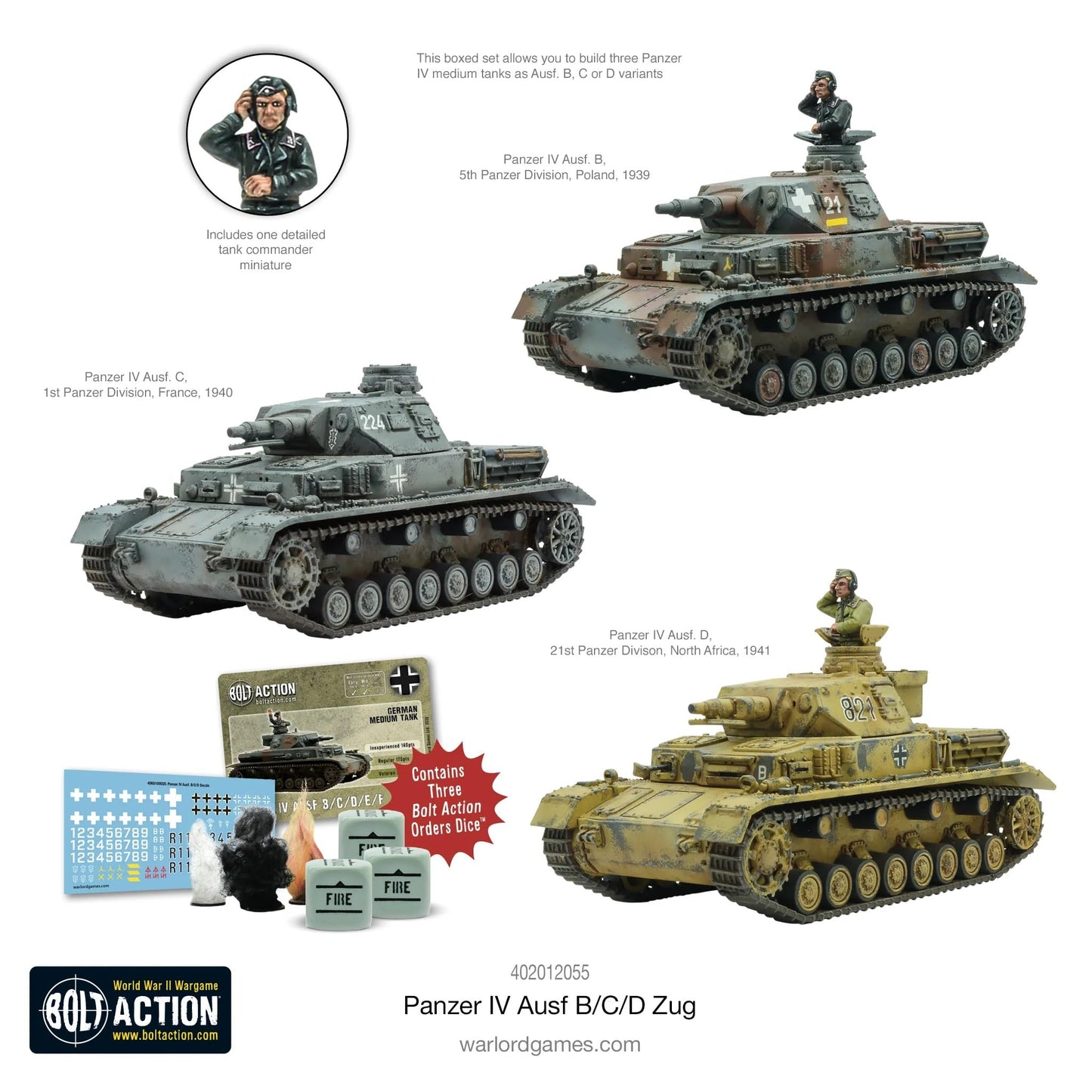 Bolt Action - German Panzer IV AUSF B/C/D Zug - 28mm Scale - Warlord Games