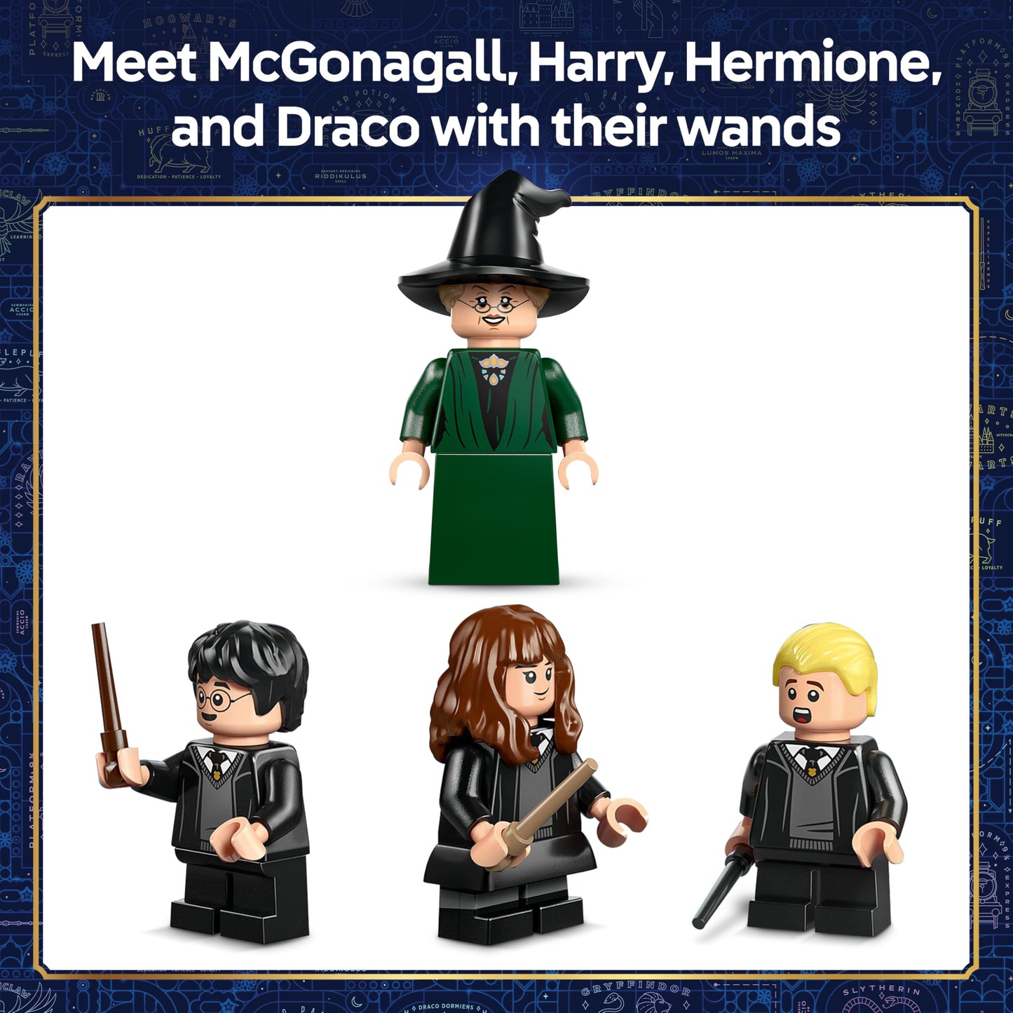 LEGO 76460 Harry Potter Hogwarts Castle : Sorting Hat Ceremony with Collectible Patronus, Hermione & Draco Malfoy Minifigures with Wands & a Spinning Wheel