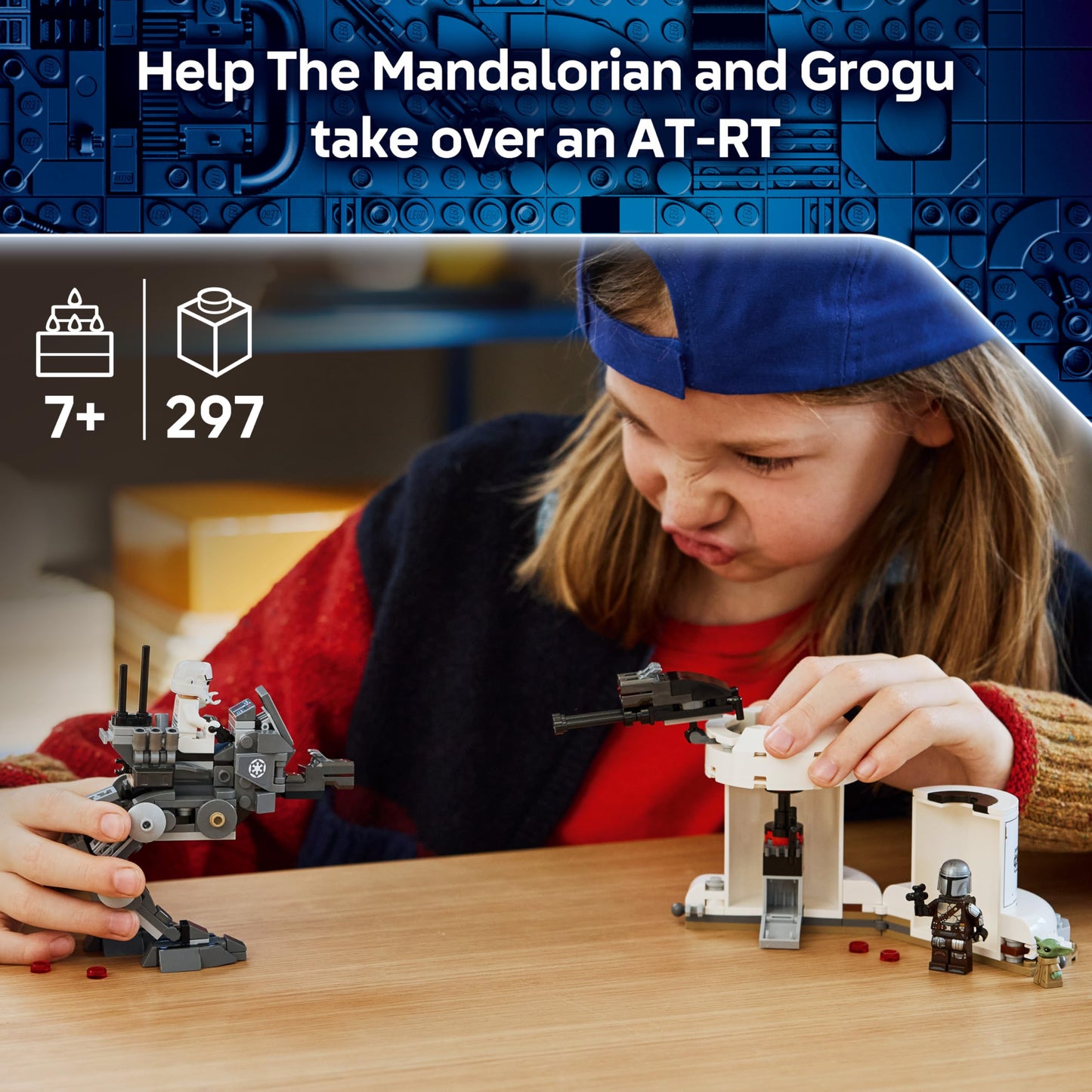 LEGO 75444 Star Wars 75444 AT-RT Attack with Imperial Walker, Tower, The Mandalorian Minifigure & Grogu Figure