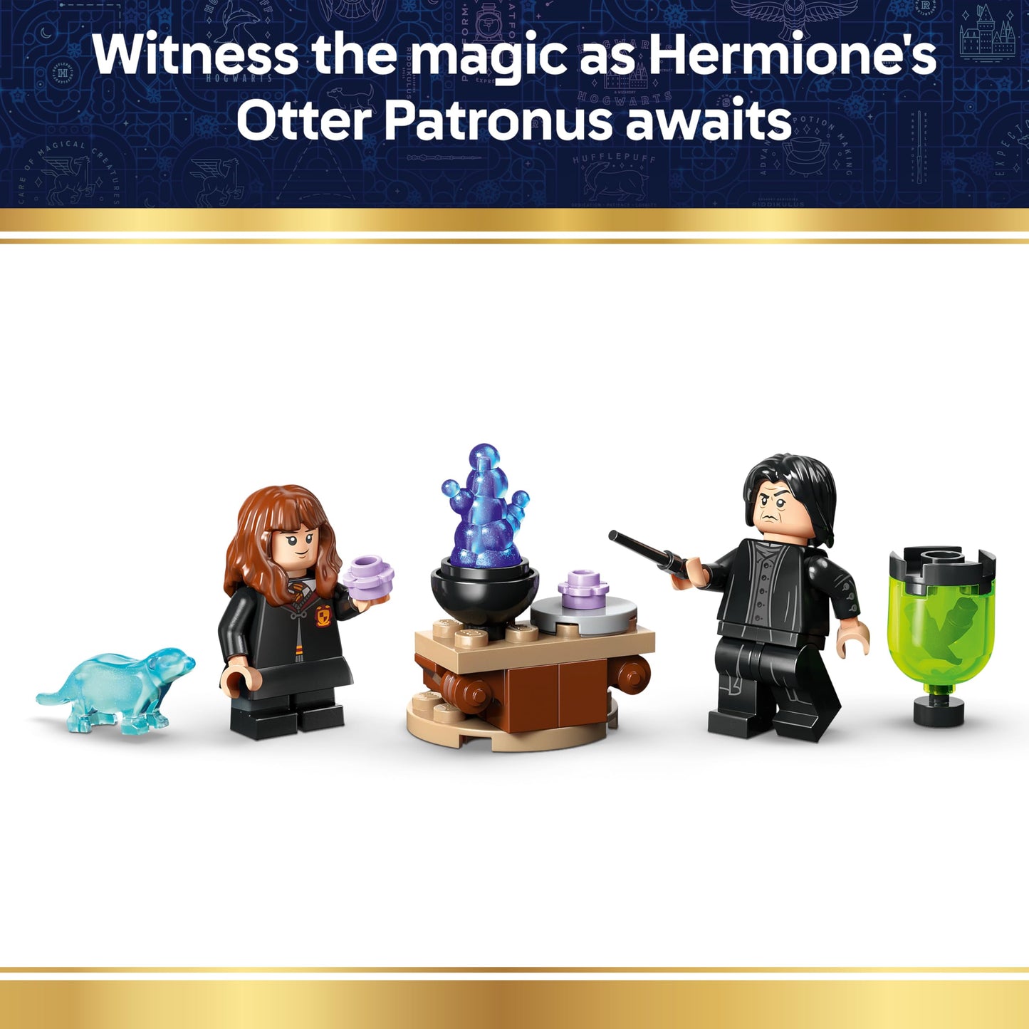 LEGO 76464 Harry Potter Cauldron : Secret Potions Classroom with Collectible Patronus & Hermione & Snape Minifigures