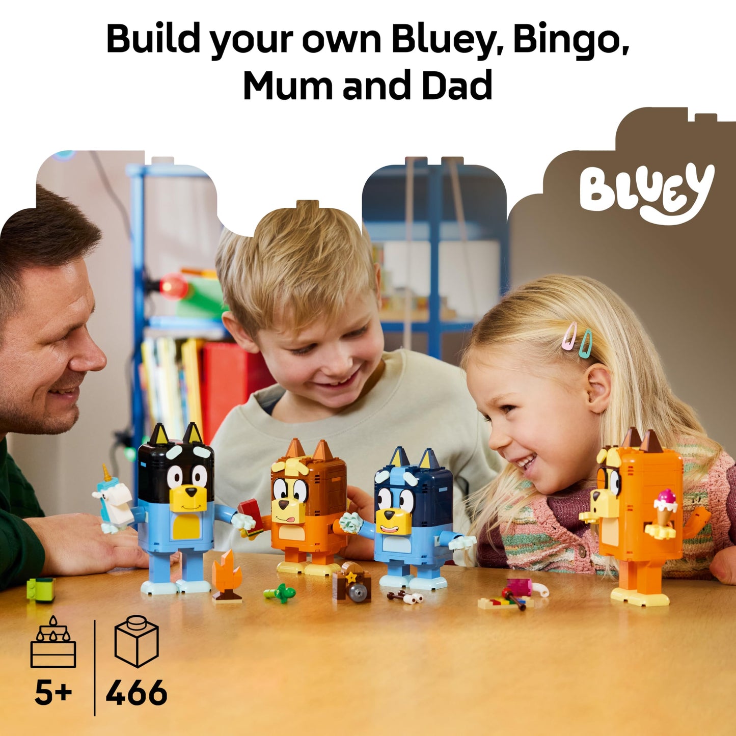LEGO 11217 Bluey Brick-Built Bluey Family incl. 4 Figures w/Changing Expressions & Accessories