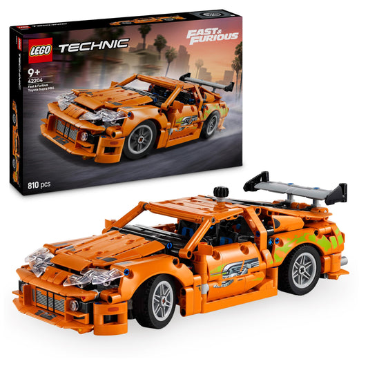 LEGO 42204 Technic Fast and Furious Toyota Supra MK4 Toy Car - 6 Cylinder Engine & Opening Doors