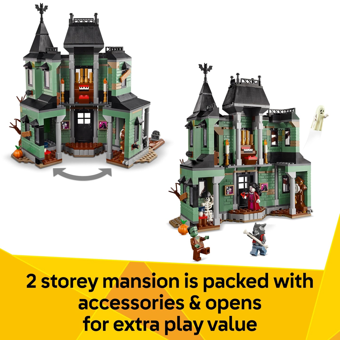 LEGO 31167 Creator 3in1 Haunted Mansion - Toy House Transforms into a Ghost Ship or a Train Set - Incl. 5 Minifigures
