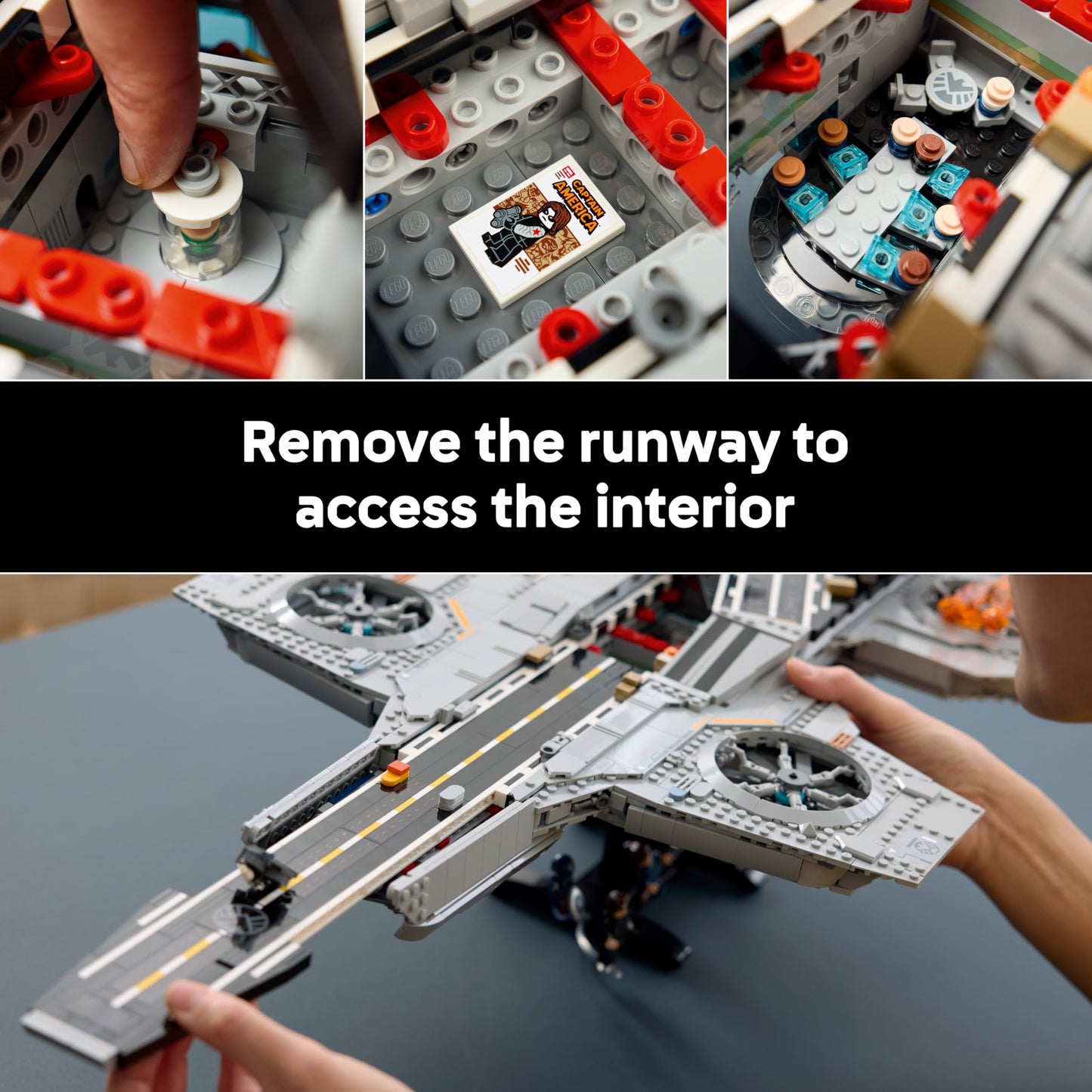 LEGO 76354 Marvel S.H.I.E.L.D. Helicarrier - Aircraft Carrier Model Kit for Adults - 6 Minifigures incl. Captain America & Nick Fury