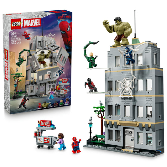 LEGO 76350 Marvel Spider-Man vs. Hulk Epic Clash - with 4-Floor Office, Action Figure & 5 Minifigures incl. Scorpion