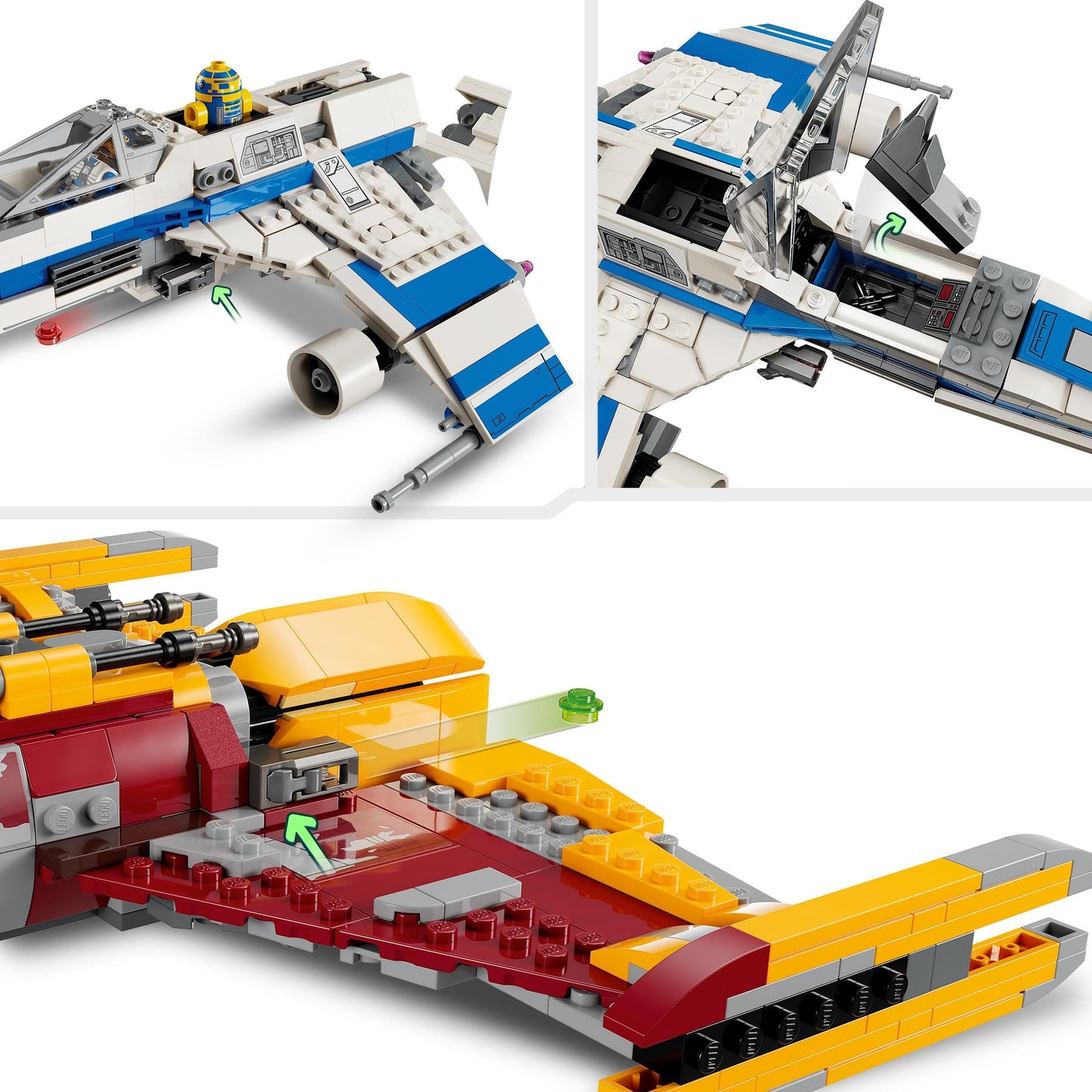 LEGO 75364 Star Wars New Republic E-Wing vs. Shin Hati’s Starfighter, Ahsoka Series Set with 2 Toy Vehicles, Droid Figure, 4 Minifigures and 2 Lightsabers