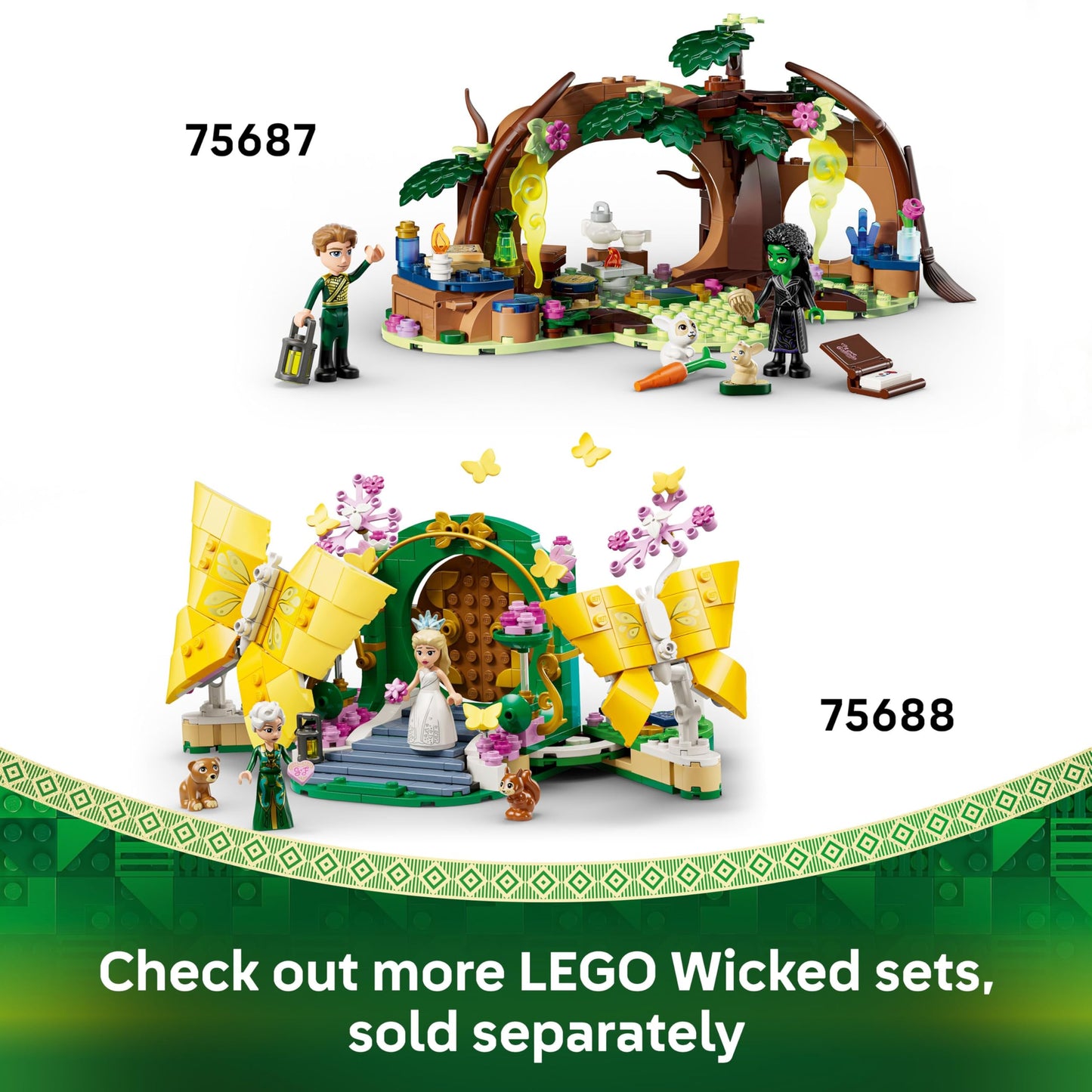LEGO 75688 Wicked Glinda's Wedding Day with 2 Mini Dolls & 2 Posable Butterfly Figures plus Accessories