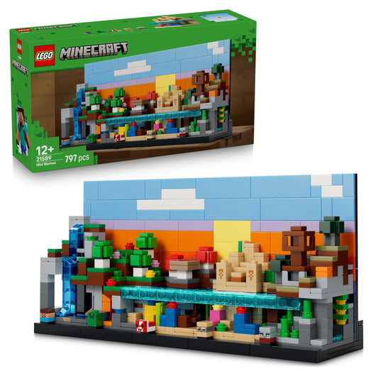 LEGO 21589 Minecraft Mini Biomes Toy - 3D Puzzle w/ 5 Microfigures